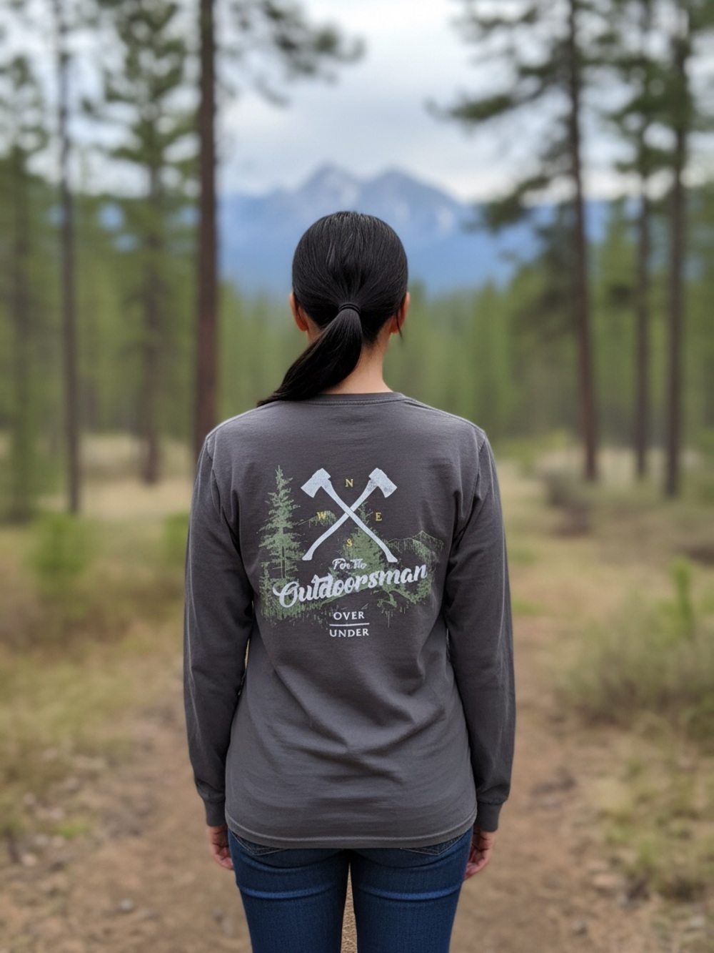 Outdoorsman Long Sleeve Tee - Charcoal